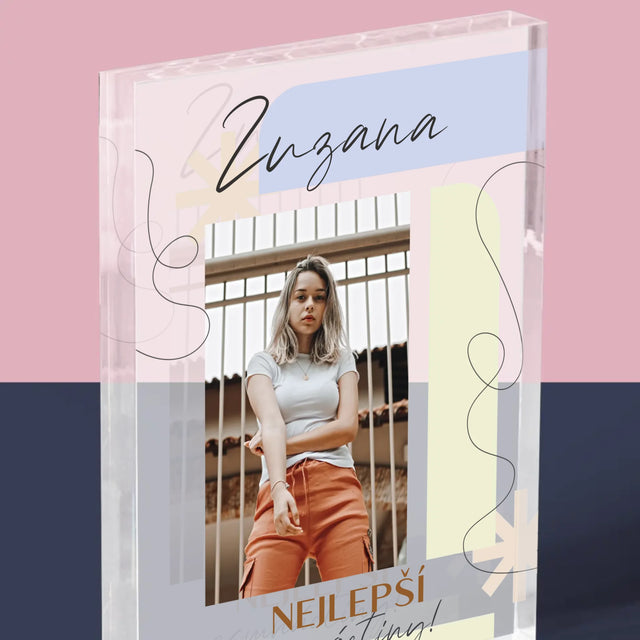 Fotka S Textem: Nejlepší Osmnáctiny - Akrylový Blok