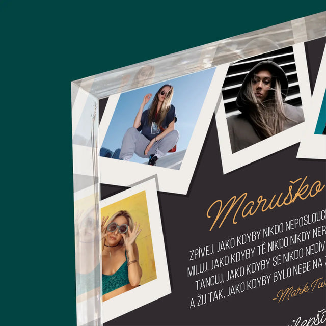 Fotokoláž: Přání K Narozeninám - Akrylový Blok