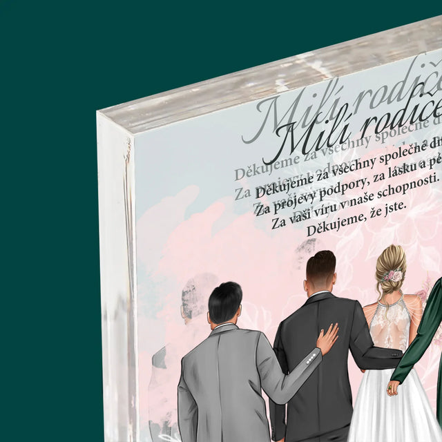 Designér Postav: Milí Rodiče Děkujeme - Akrylový Blok