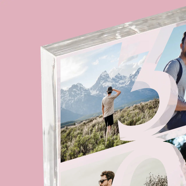 Fotokoláž: 30 Let Číslo Fotky - Akrylový Blok