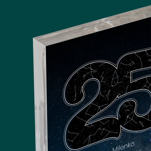 Hvězdná Mapa: Hvězdy K 25. Narozeninám - Akrylový Blok