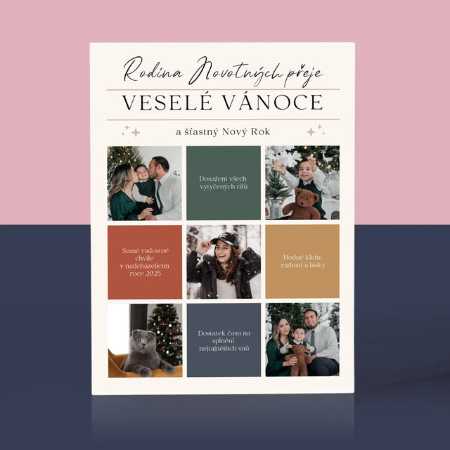 Fotokoláž: Veselé Vánoce Přání - Akrylový Blok