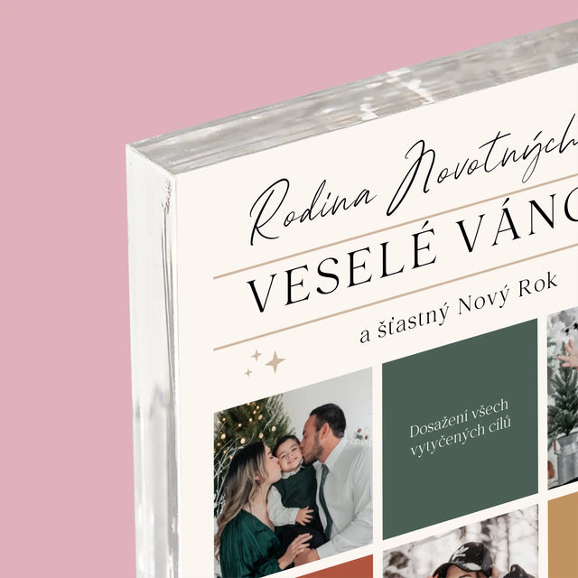 Fotokoláž: Veselé Vánoce Přání - Akrylový Blok