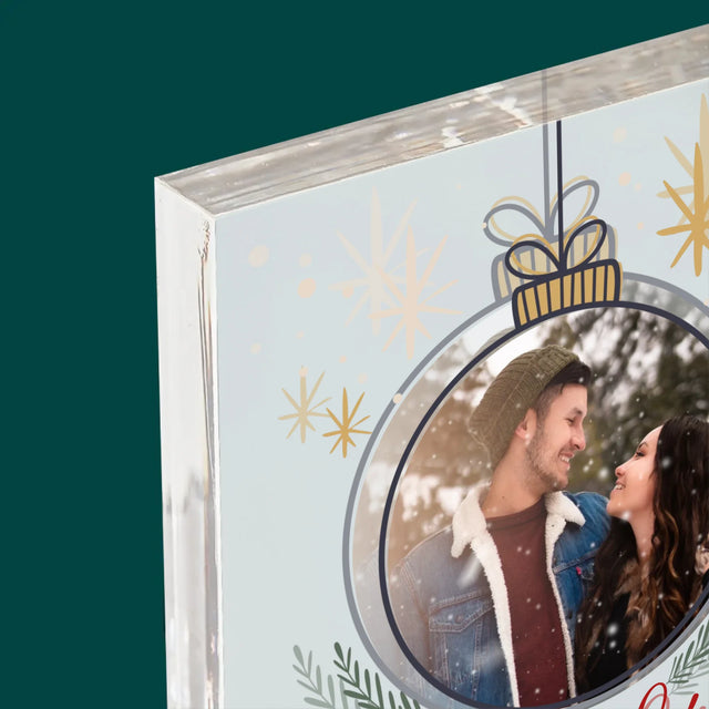 Fotka S Textem: Veselé Vánoce Ozdoba - Akrylový Blok