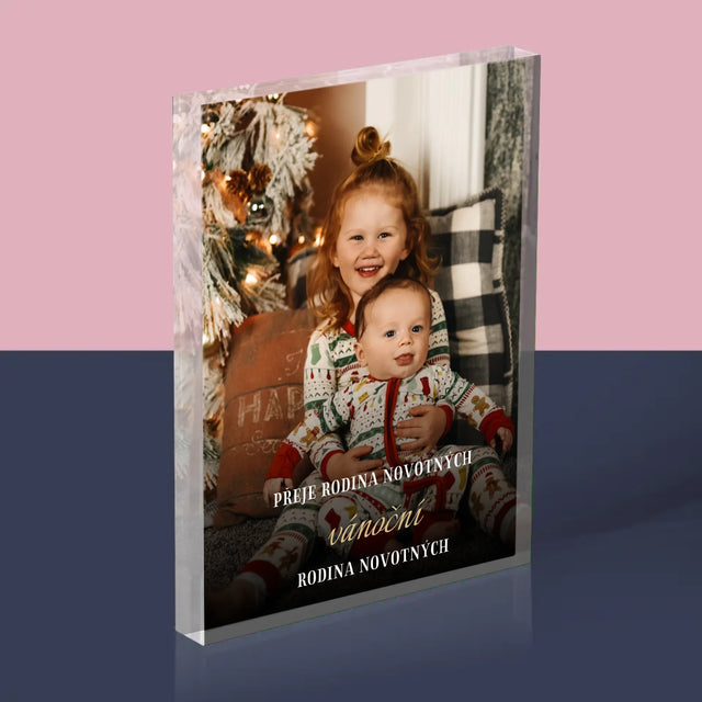 Fotka S Textem: Krásné Vánoce - Akrylový Blok