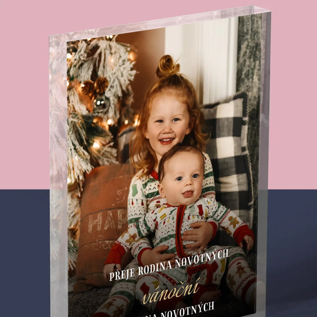 Fotka S Textem: Krásné Vánoce - Akrylový Blok