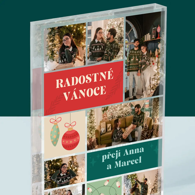 Fotokoláž: Vánoční Fotky - Akrylový Blok