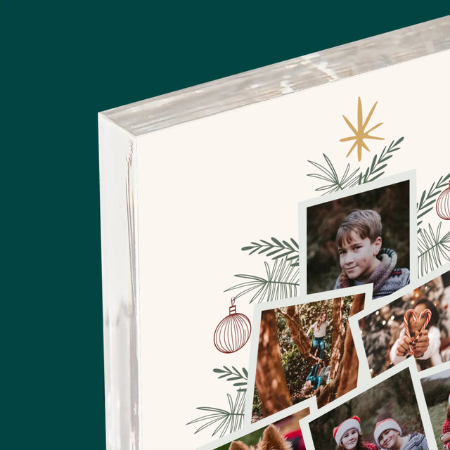 Fotokoláž: Vánoční Stromeček - Akrylový Blok