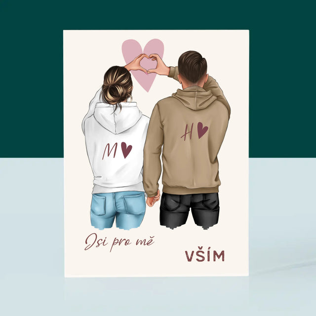 Designér Postav: Pár Srdce - Akrylový Blok