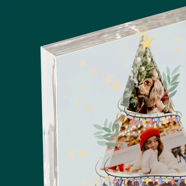 Fotokoláž: Kouzelné Vánoce Stromeček - Akrylový Blok