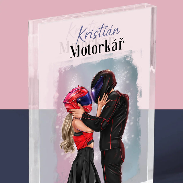 Designér Postav: Motorkář - Akrylový Blok