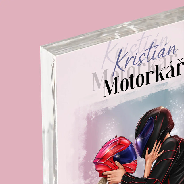 Designér Postav: Motorkář - Akrylový Blok