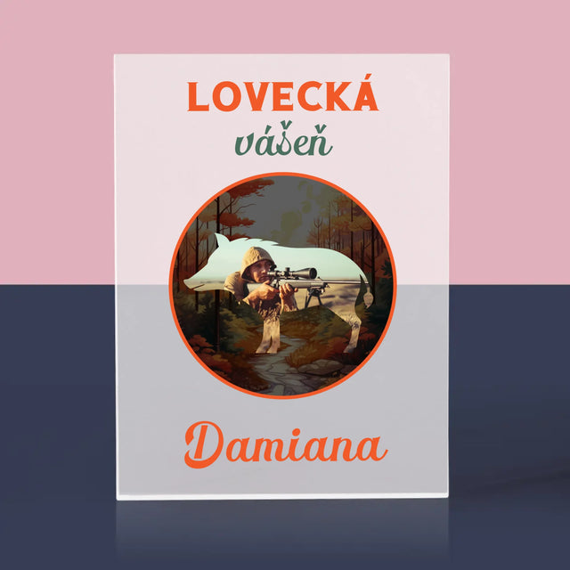 Fotka S Textem: Lovecká Vášeň Damiana - Akrylový Blok