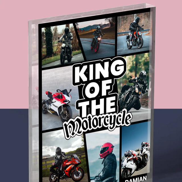 Fotokoláž: King Of The Motorcycle - Akrylový Blok