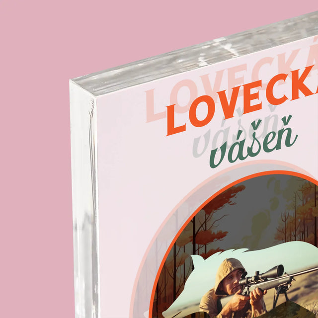 Fotka S Textem: Lovecká Vášeň Damiana - Akrylový Blok