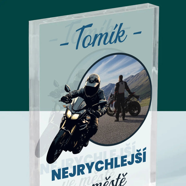 Fotka S Textem: Nejrychlejší Ve Městě - Akrylový Blok