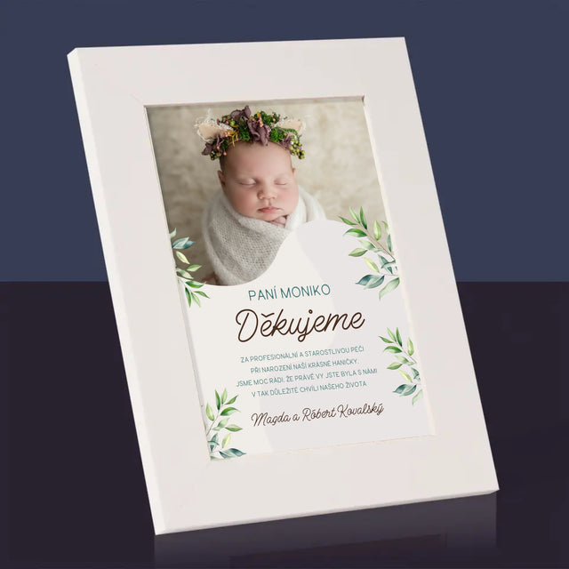 Fotka S Textem: Poděkování Porodní Asistentce - Fotorámeček