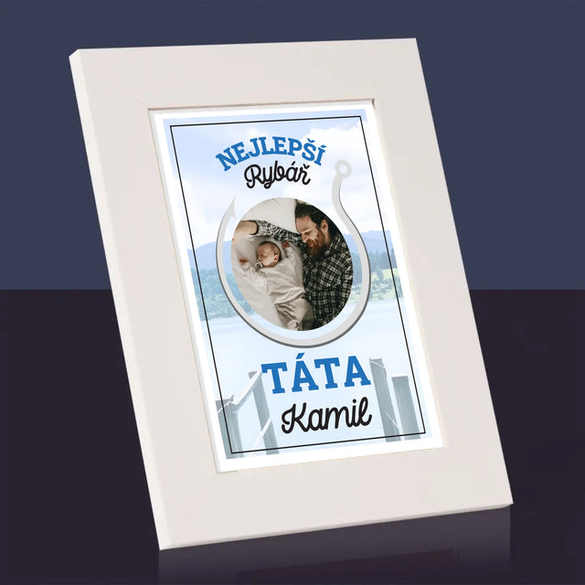 Fotka S Textem: Nejlepší Rybář Táta - Fotorámeček