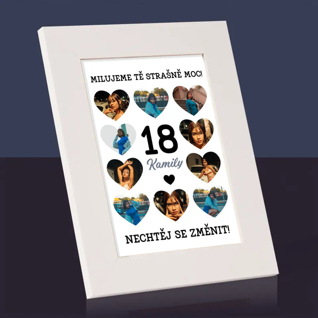 Fotokoláž: 18 Srdce - Fotorámeček