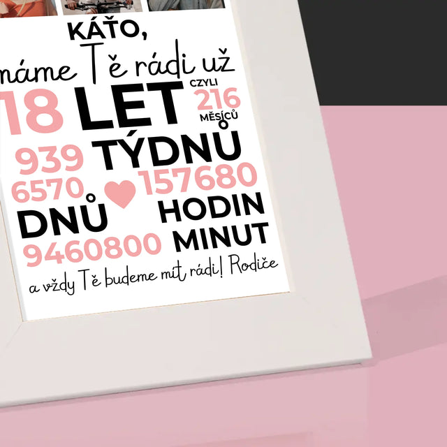 Fotokoláž: Máme Tě Rádi Už 18 Let - Fotorámeček