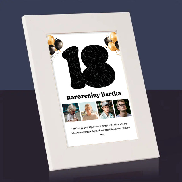 Hvězdná Mapa: 18. Narozeniny Hvězdy S Věnováním - Fotorámeček