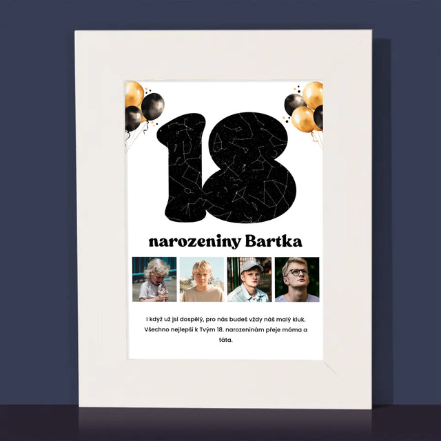 Hvězdná Mapa: 18. Narozeniny Hvězdy S Věnováním - Fotorámeček