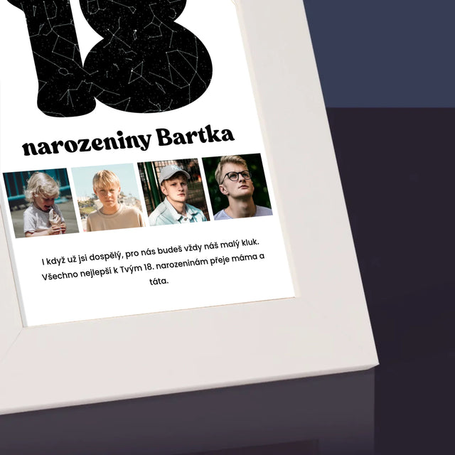 Hvězdná Mapa: 18. Narozeniny Hvězdy S Věnováním - Fotorámeček