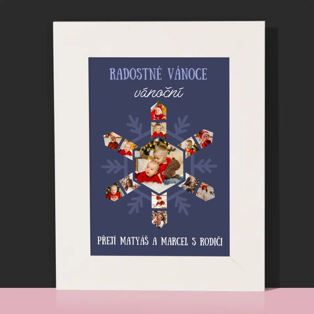 Tvar Z Fotek: Sněhová Vločka - Fotorámeček