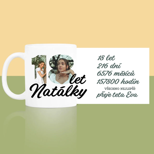 Slovo Z Fotek: 18 Let Odpočítávání - Hrnek