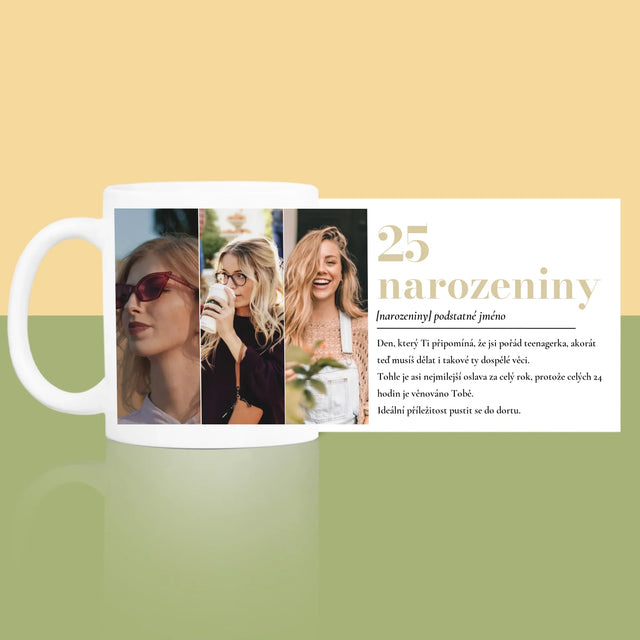 Fotokoláž: 25. Narozeniny Definice - Hrnek