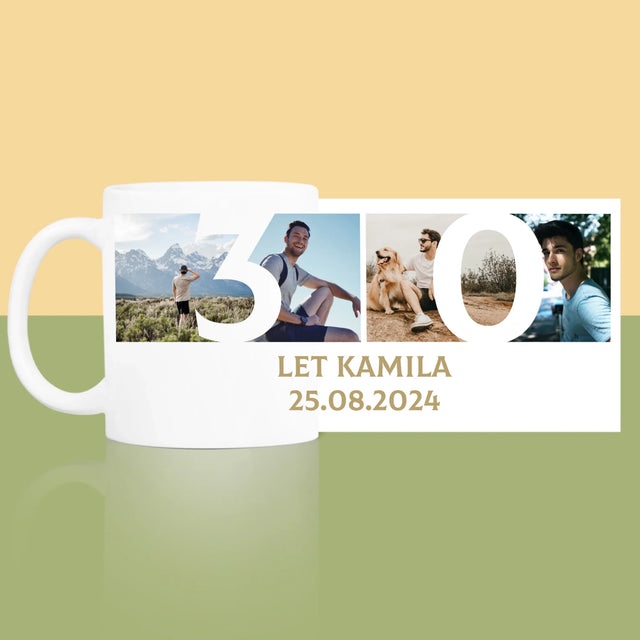 Fotokoláž: 30 Let Číslo Fotky - Hrnek