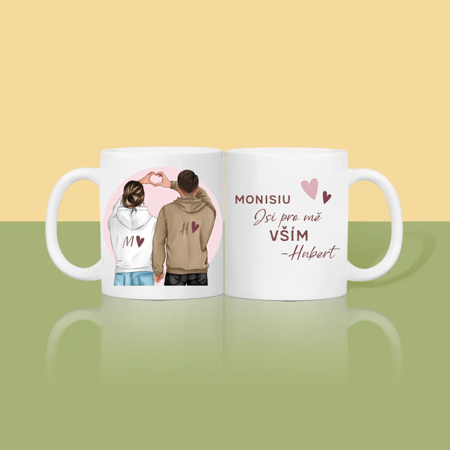 Designér Postav: Pár Srdce - Hrnek