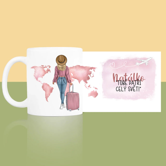 Designér Postav: Cestovatelka - Hrnek