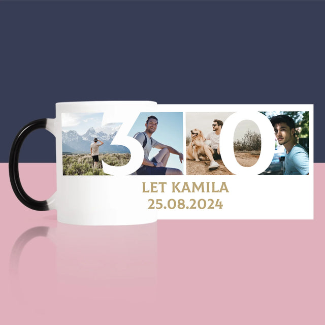 Fotokoláž: 30 Let Číslo Fotky - Hrnek