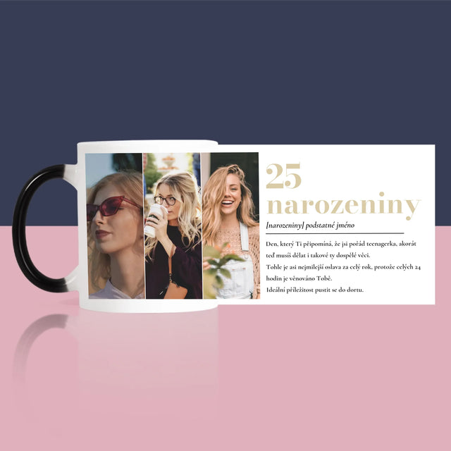 Fotokoláž: 25. Narozeniny Definice - Hrnek