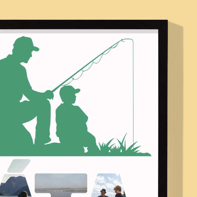 Slovo Z Fotek: Táta Rybář - Tisk V Rámečku