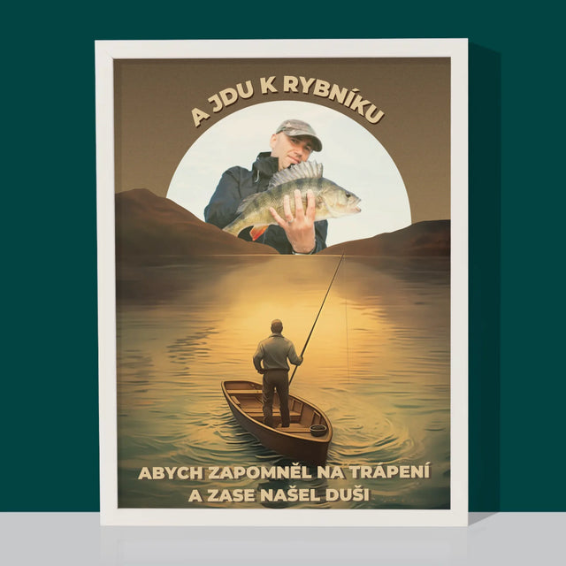 Fotka S Textem: A Jdu K Rybníku - Tisk V Rámečku