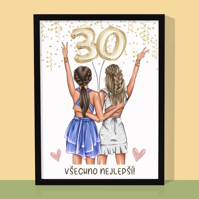Designér Postav: Kamarádky Třicátiny - Tisk V Rámečku