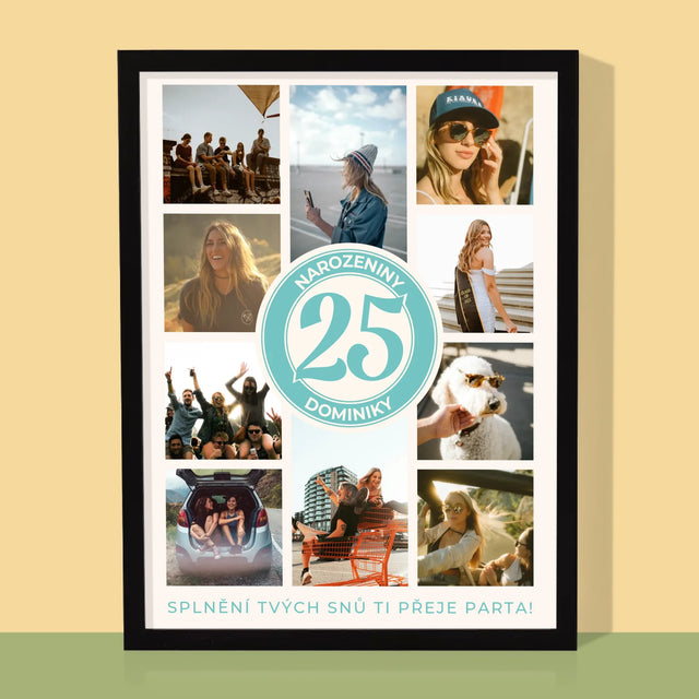 Fotokoláž: 25. Narozeniny - Tisk V Rámečku