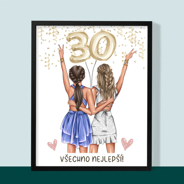 Designér Postav: Kamarádky Třicátiny - Tisk V Rámečku