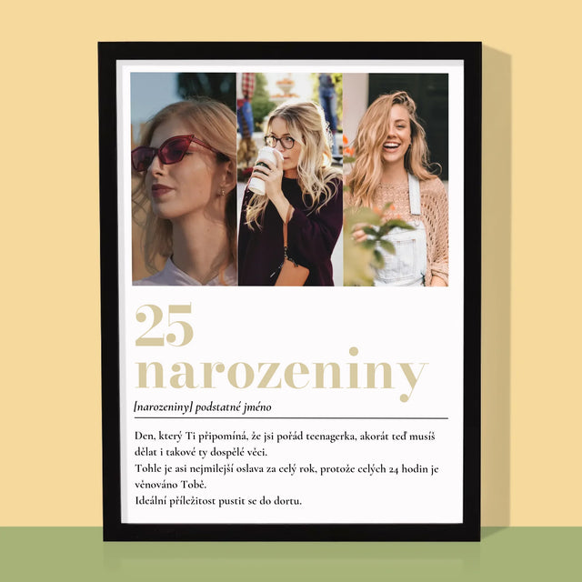 Fotokoláž: 25. Narozeniny Definice - Tisk V Rámečku