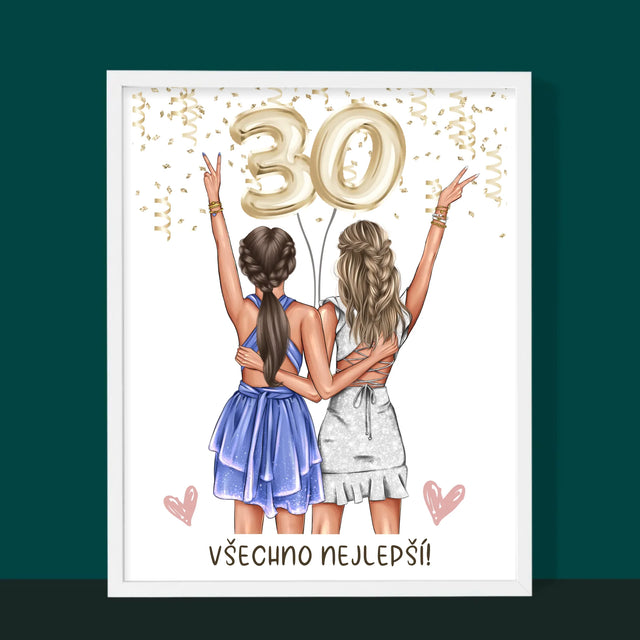 Designér Postav: Kamarádky Třicátiny - Tisk V Rámečku