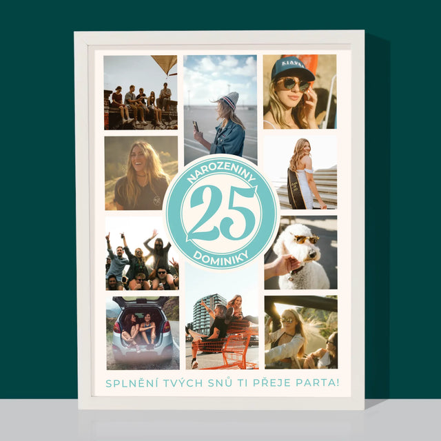 Fotokoláž: 25. Narozeniny - Tisk V Rámečku
