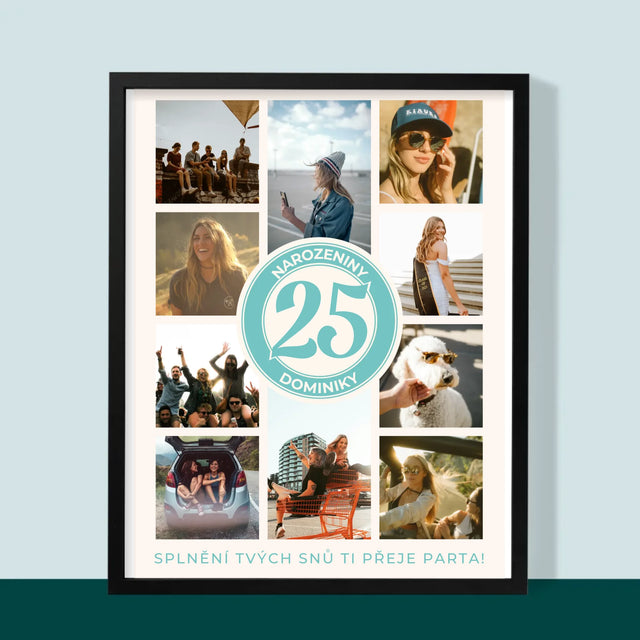 Fotokoláž: 25. Narozeniny - Tisk V Rámečku