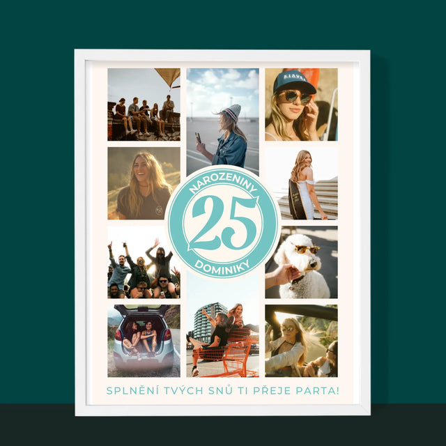 Fotokoláž: 25. Narozeniny - Tisk V Rámečku