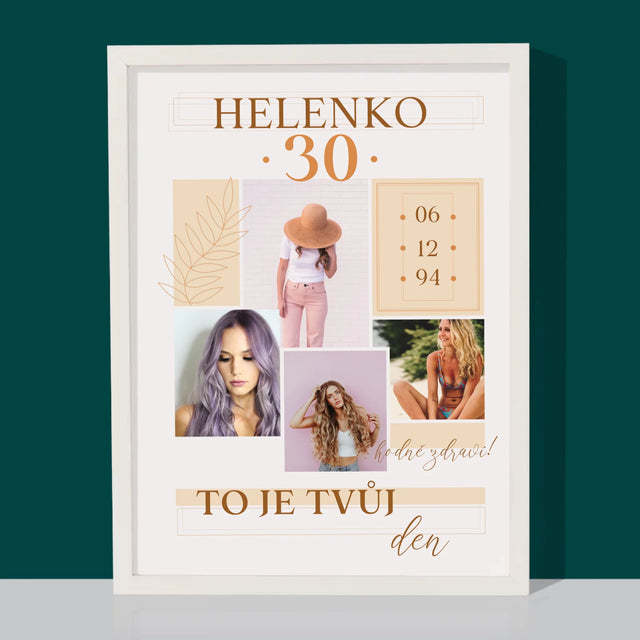 Fotokoláž: To Je Tvůj Den - Tisk V Rámečku