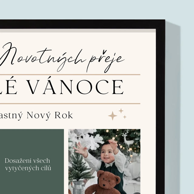 Fotokoláž: Veselé Vánoce Přání - Tisk V Rámečku