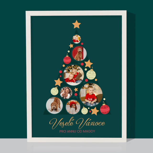 Fotokoláž: Ozdoby Na Stromeček - Tisk V Rámečku