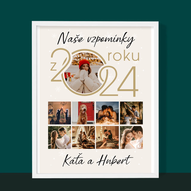 Fotokoláž: Naše Vzpomínky Z Roku - Tisk V Rámečku