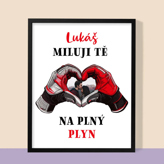 Fotka S Textem: Miluji Tě Na Plný Plyn - Tisk V Rámečku
